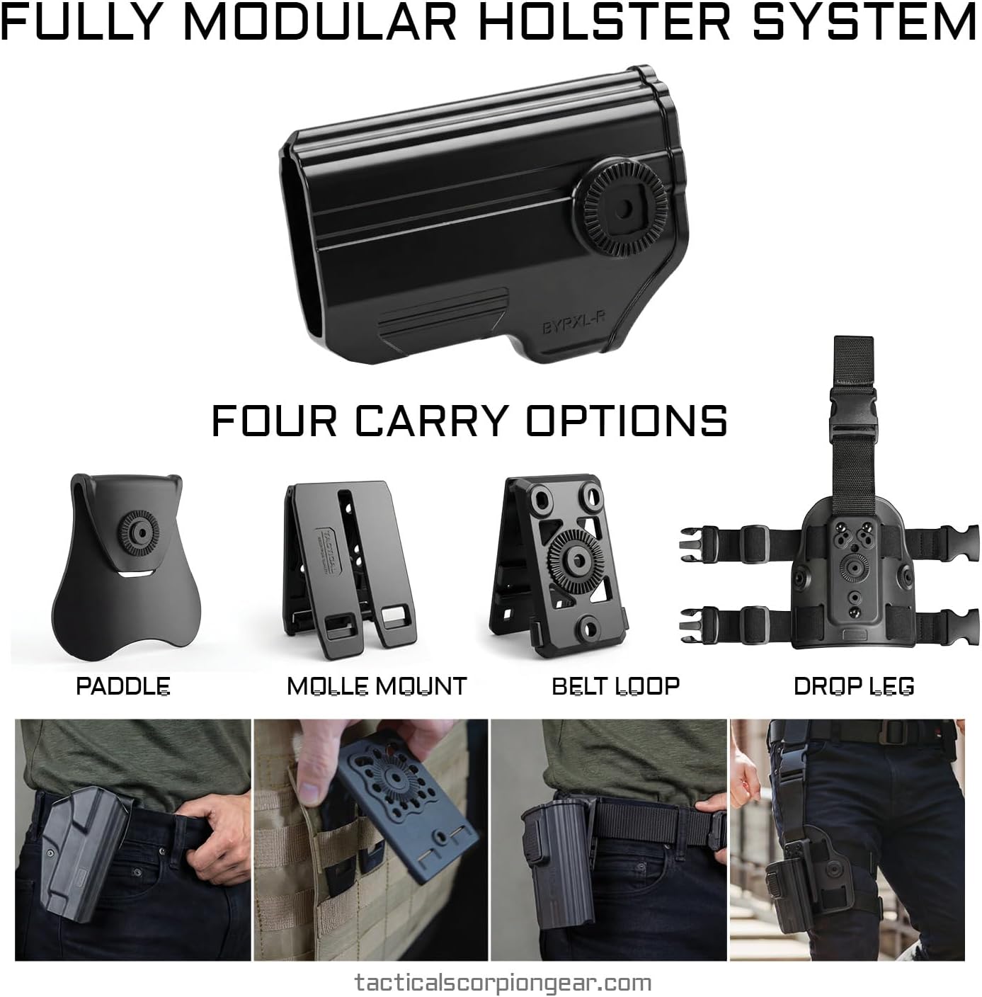 Tactical Scorpion Gear Slimline Modular Level II Retention Paddle Holster: fits Taurus Millennium G2 PT111 PT132 PT138 PT140 PT745 G2c G3c