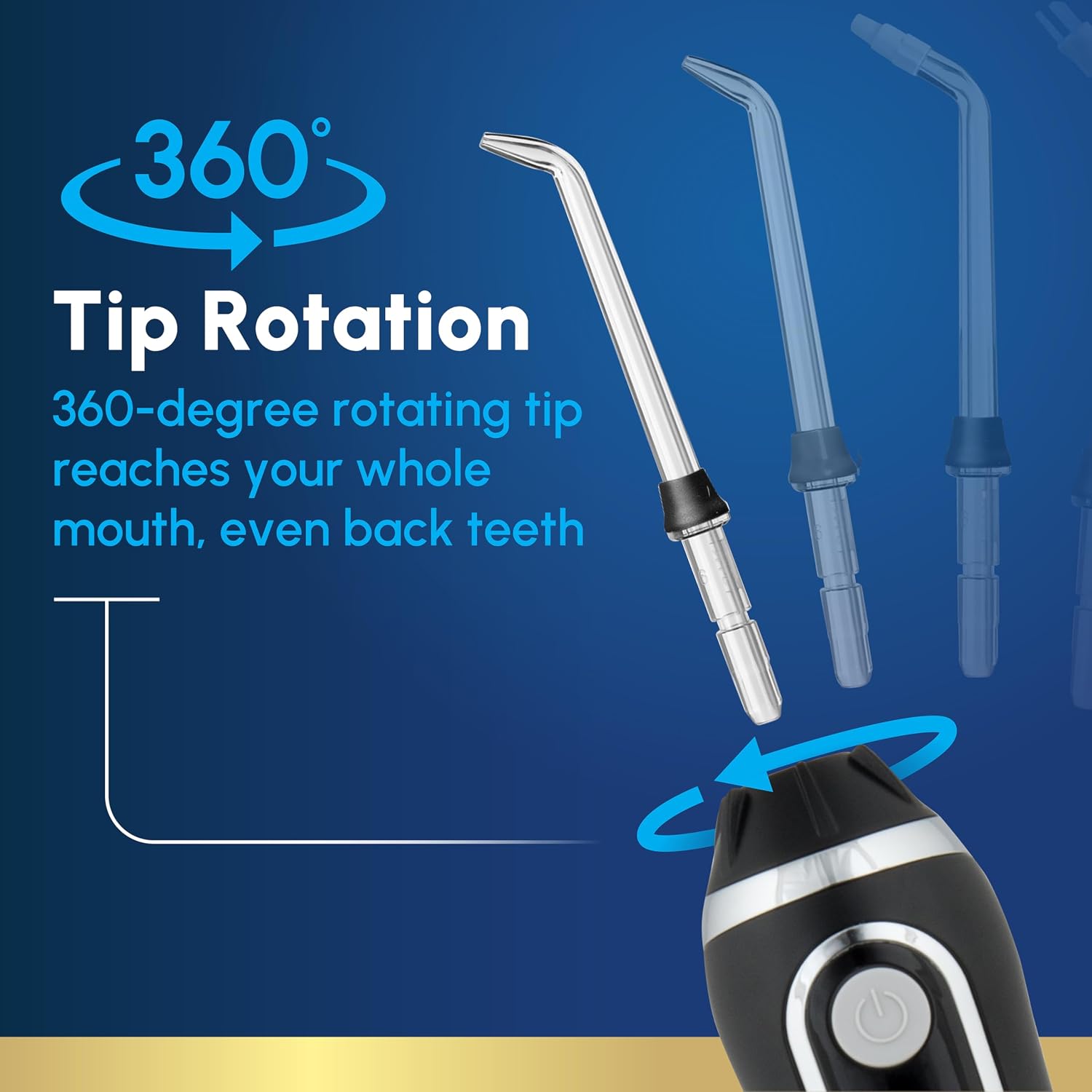 Waterpik Cordless Advanced Portable Water Flosser, Rechargeable, Black | 3 Settings, 4 Tips, Travel Bag, for Gums, Teeth, Dental Braces, Implants, Shower Use ADA Accepted WP-582 Packaging May Vary