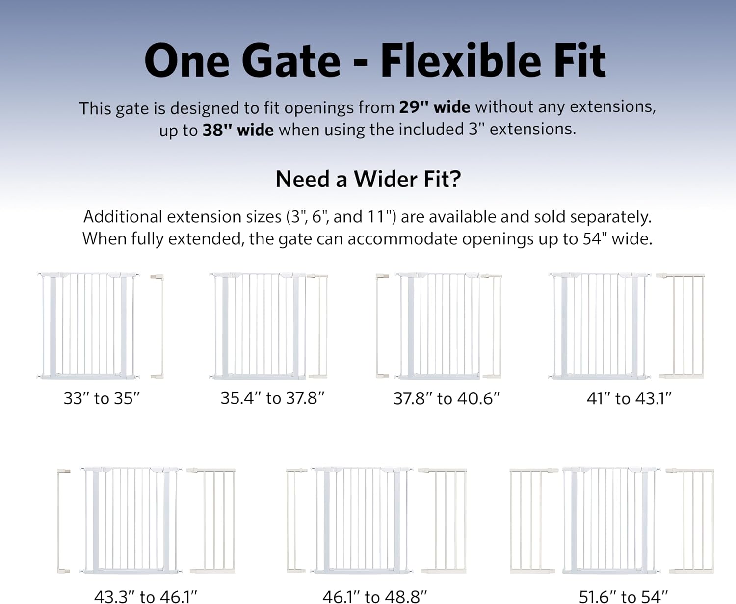 Midwest Homes 39-Inch Steel Walk-Thru Dog Gate, Expands to 38" | Pressure Mounted, Expands 29.5"- 38" Wide, Auto-Close Door, Spring-Loaded Latch, Includes Two 3" Extensions