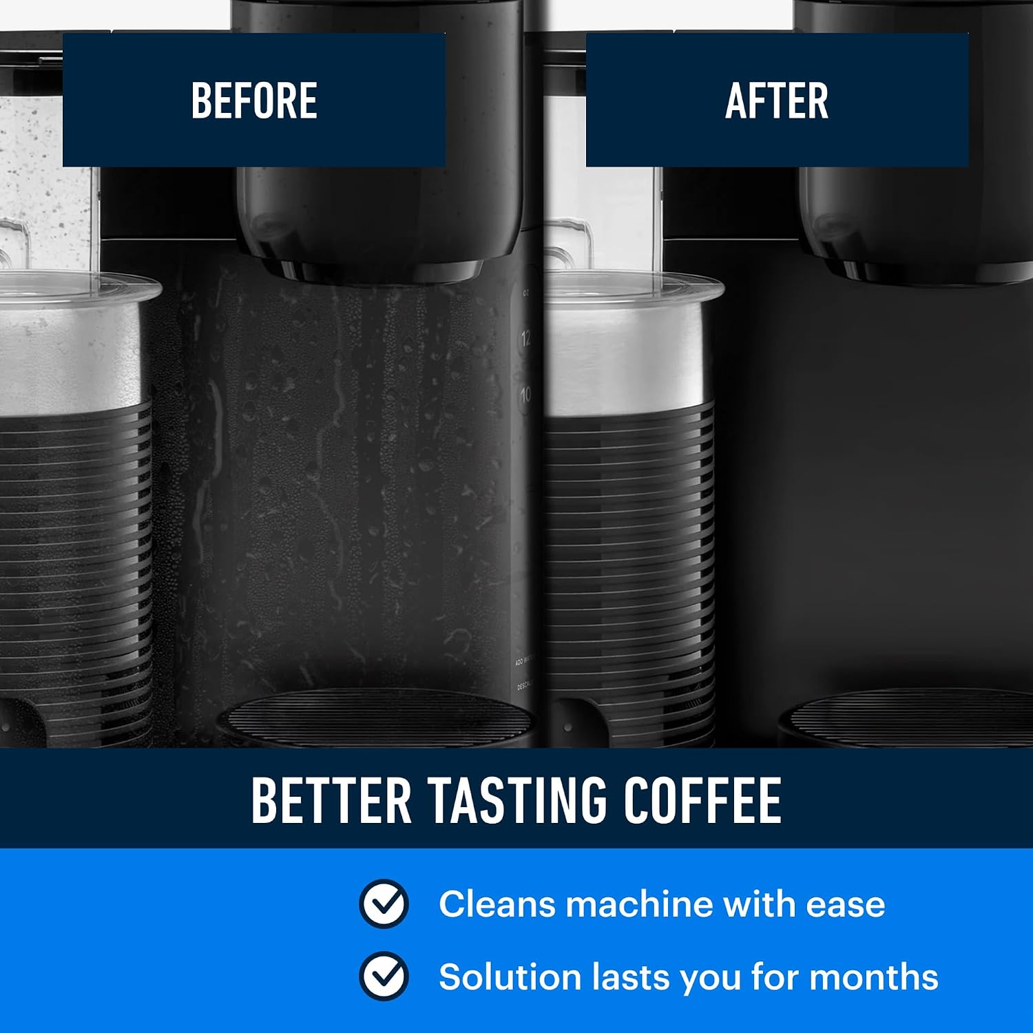 Essential Values Universal Descaling Solution, Made in the USA for Delonghi, Keurig, Breville,Nespresso (2 Uses) Coffee Machine Descaler Cleaner for all Automatic Coffee Makers & Espresso Machines