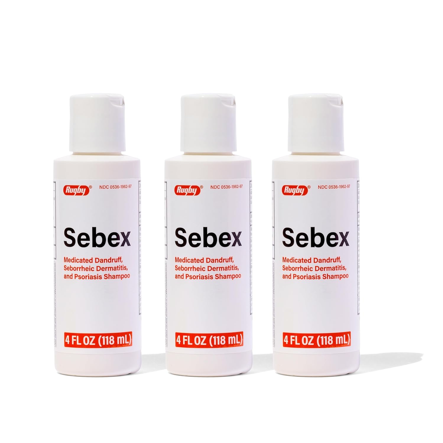 Rugby Sebex Medicated Dandruff Shampoo for Women and Men - 2% Sulfur and 2% Salicylic Acid Anti-Dandruff Shampoo - Helps With Symptoms of Seborrheic Dermatitis and Psoriasis - 4 Oz. (1 Pack)
