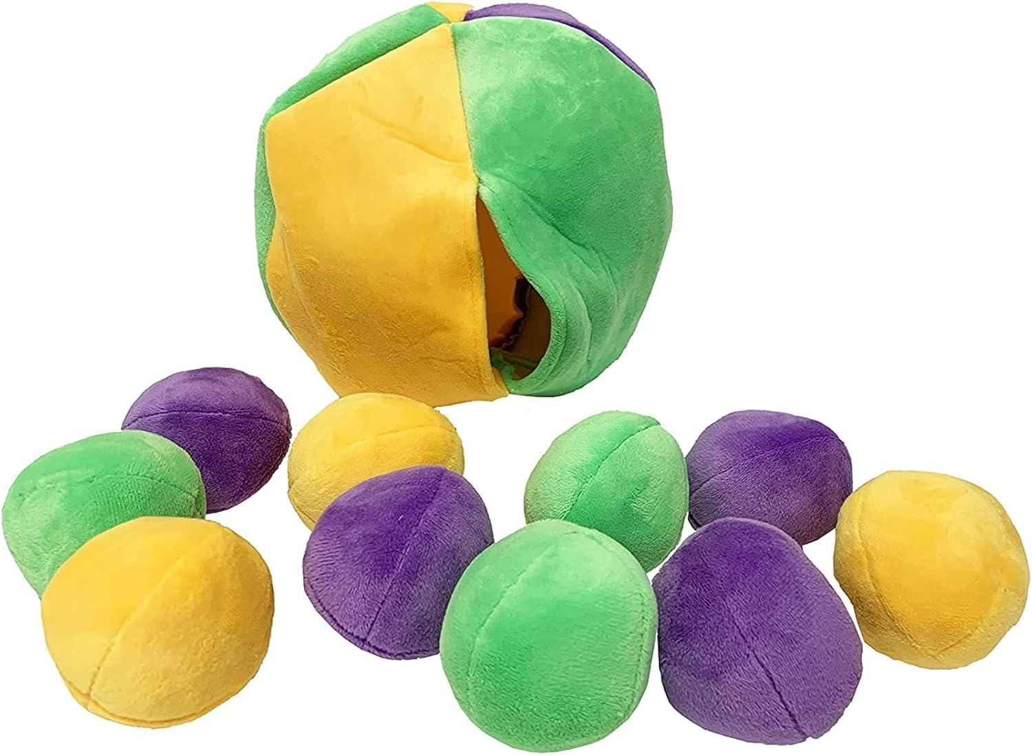 Midlee Hide a Ball Puzzle Dog Toy with 10 Plush Squeaker Balls (Small) | Interactive, Boredom Buster, Play Pet Squeaky