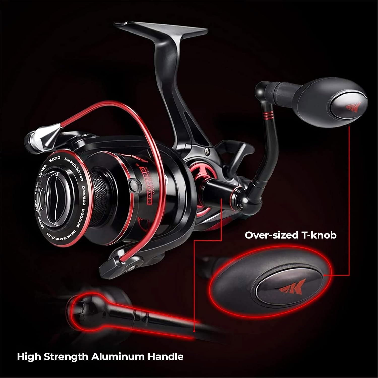 KastKing Sharky Baitfeeder III Spinning Reels with 5.5:1 Gear Ratio | Max Drag: 26.5 lb, 10+1 BB, 16.6 oz, CNC Aluminum Spool, Carbon Fiber Drag for Live Liner, Comes with Graphite Spool