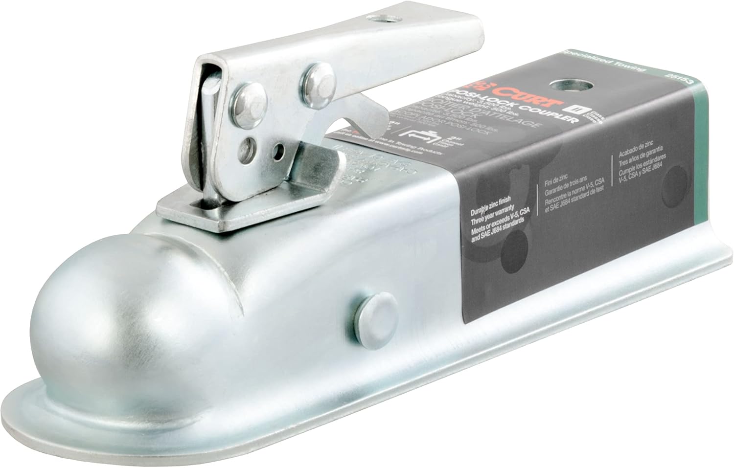 Curt Manufacturing K-5153 Class 2 3500 Gtw 2 in Ball 2 in Channel Zinc Plated
