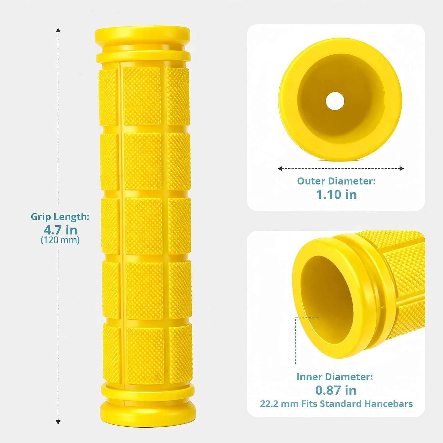 CHUNZEXI 4 PCS Bike Handlebar Grips, Rubber Bicycle Bar Grips Replacement, Non-Slip Handle Grips for Kids Bikes, Scooters, BMX