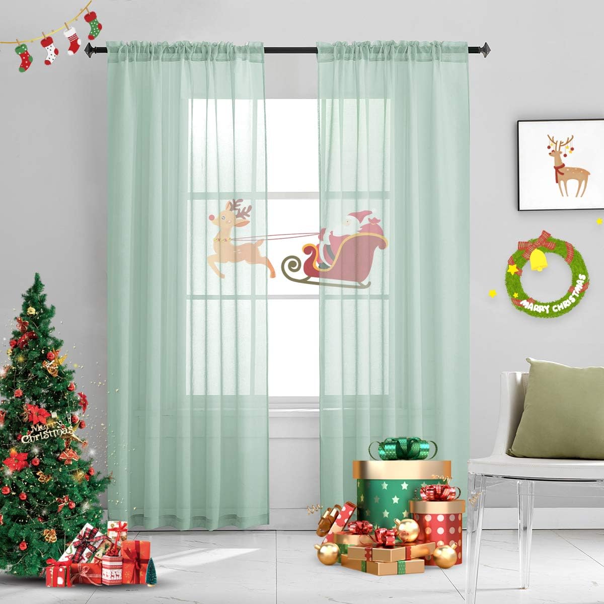 Off White Semi Sheer Curtains 72 Inches Long Faux Linen Off White Sheers Curtain for Bedroom Living Room Girls Kids Room 2 Panels 52x72 Inch Length