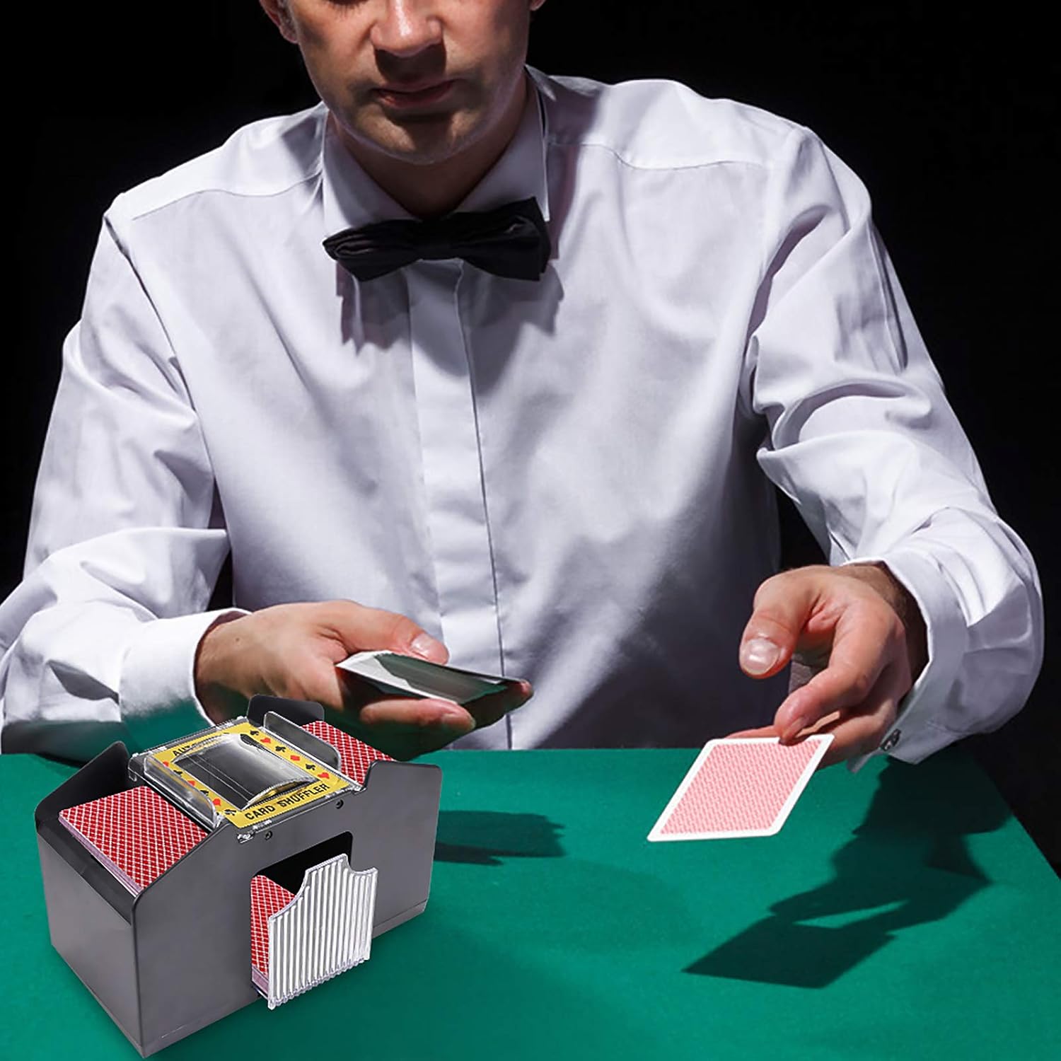 Automatic Card Shuffler for Five Crowns Card Game, Battery Operated Poker Shuffling Machine, Poker Card Shuffler