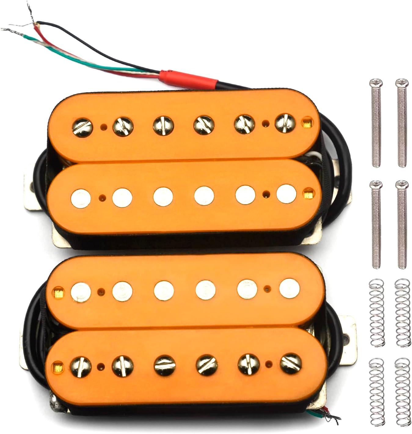 SAPHUE Alnico 5 Humbucker Pickup Double Coil Electric Guitar Pickups Set with Neck and Bridge with Prewired and Screws Parts Accessories Kit Black