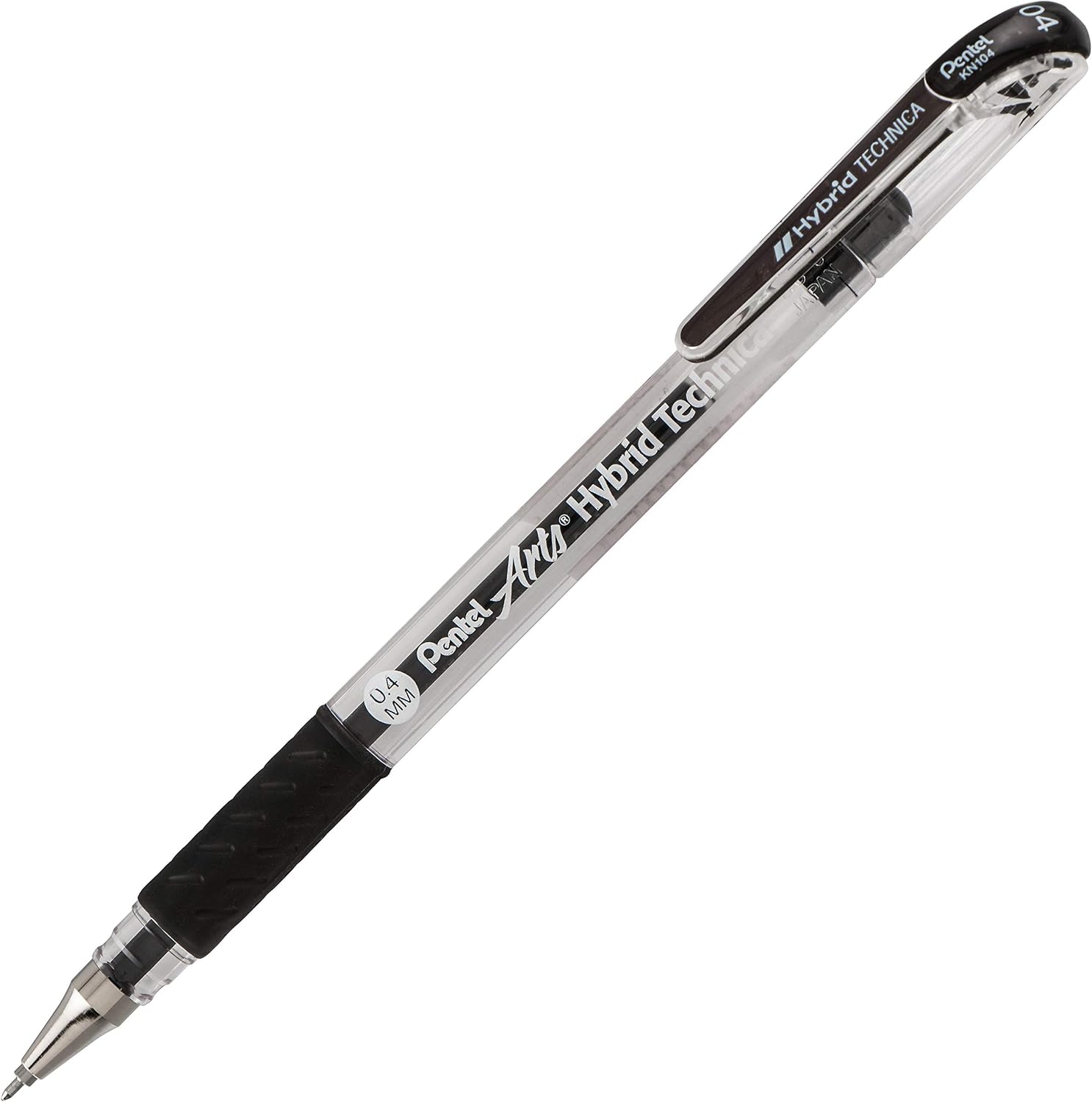 Pentel Arts Hybrid Technica Pen, (0.3mm), Ultra Fine Point, Black Ink, Box of 12 (KN103-A)