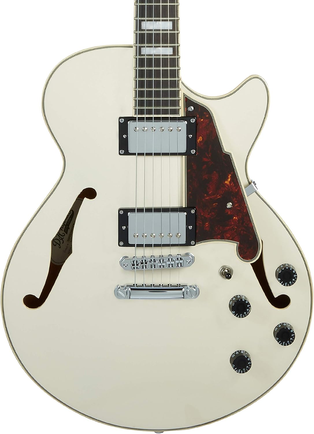 D'Angelico DAPSSCMPCSCB Premier SS Semi-Hollow Electric Guitar w/Stopbar Tailpiece & Gig Bag - Champagne