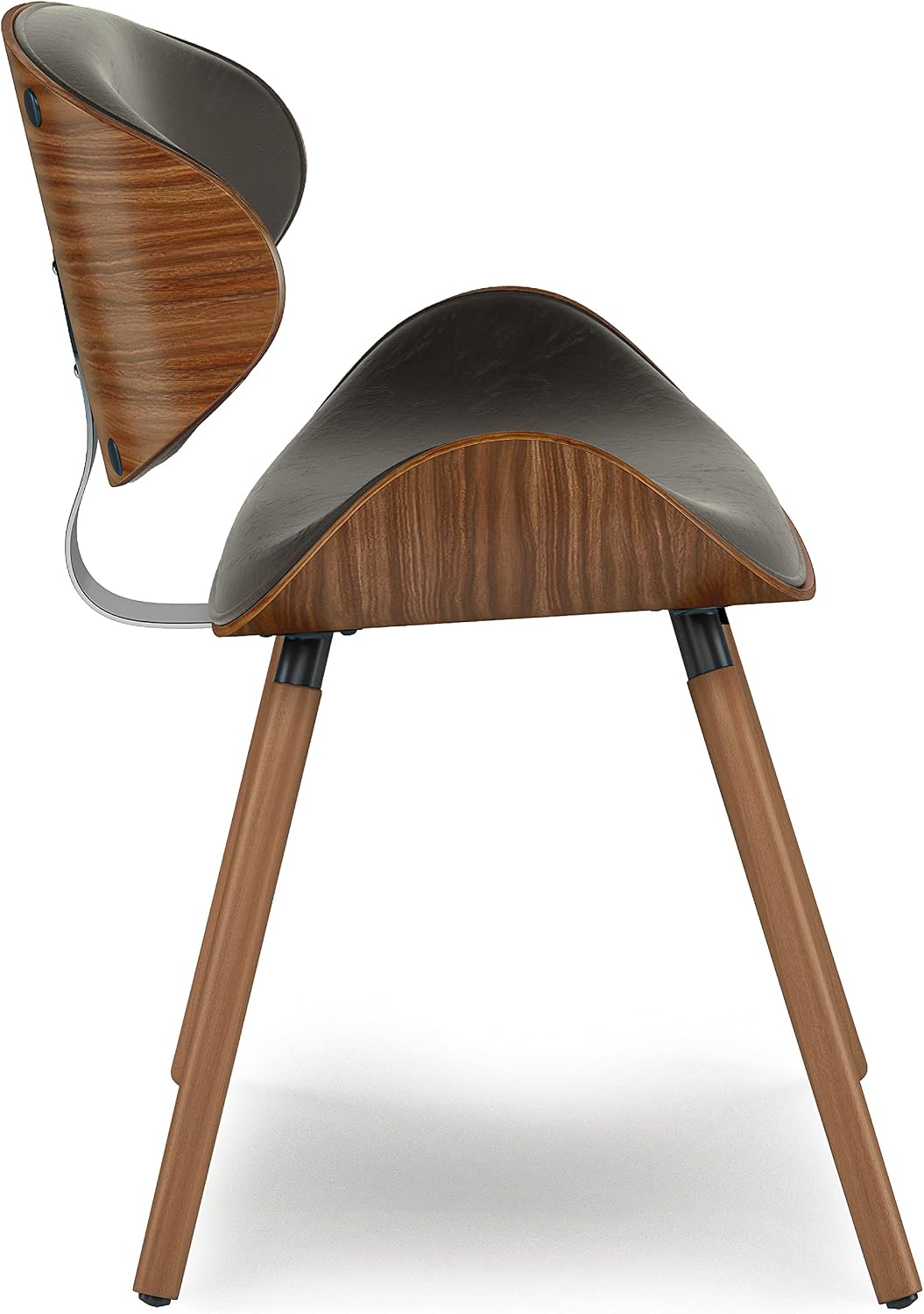 SIMPLIHOME Regina Rattan Mid-Century Modern Arm Dining Chairs in Black