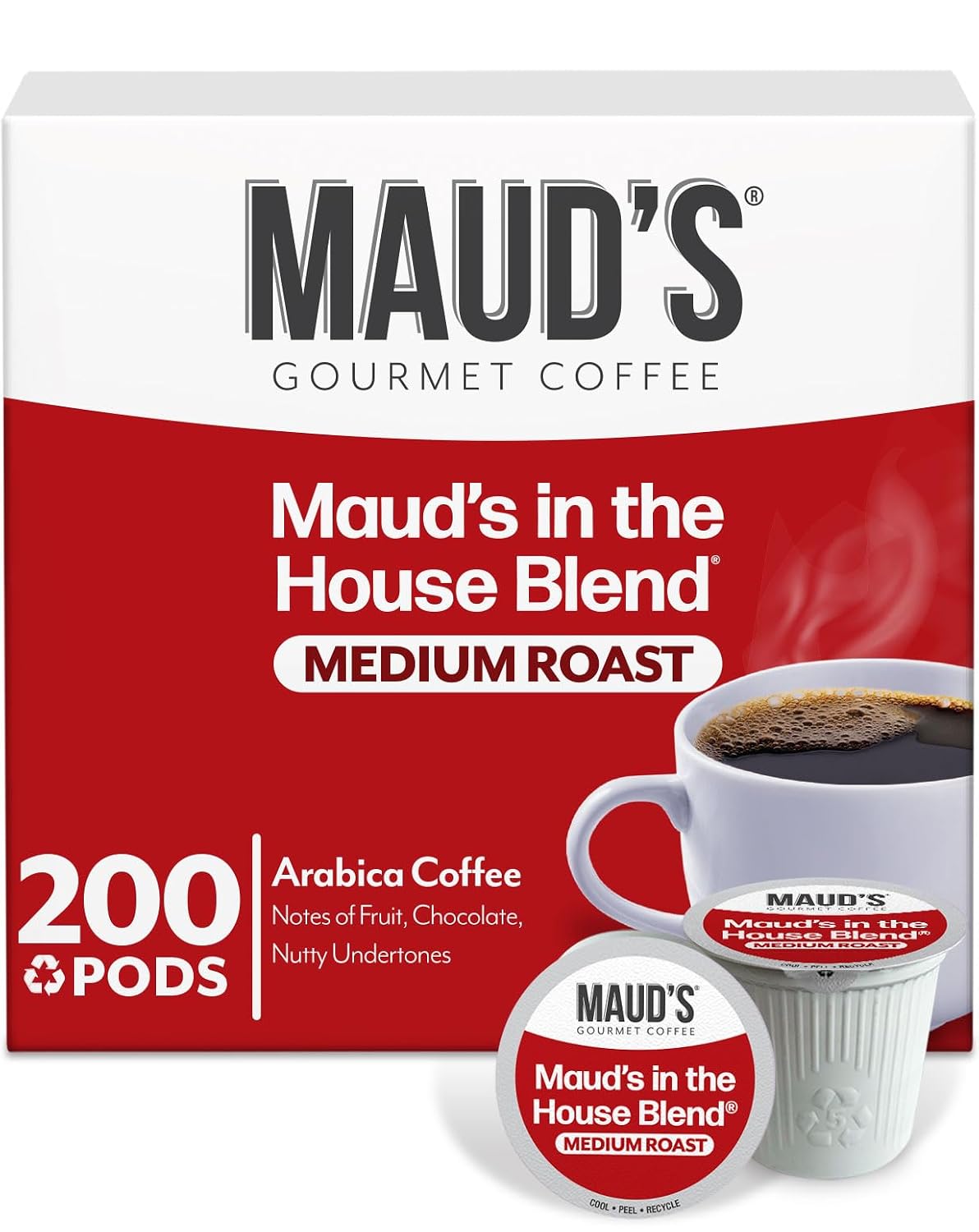 Maud's Family Pack Coffee Pods Variety Pack, 136ct, 12 Assorted Flavors | Medium Roast Flavored Coffee in Single Serve Pods – 100% Arabica Coffee, Compatible with Keurig Coffee Makers