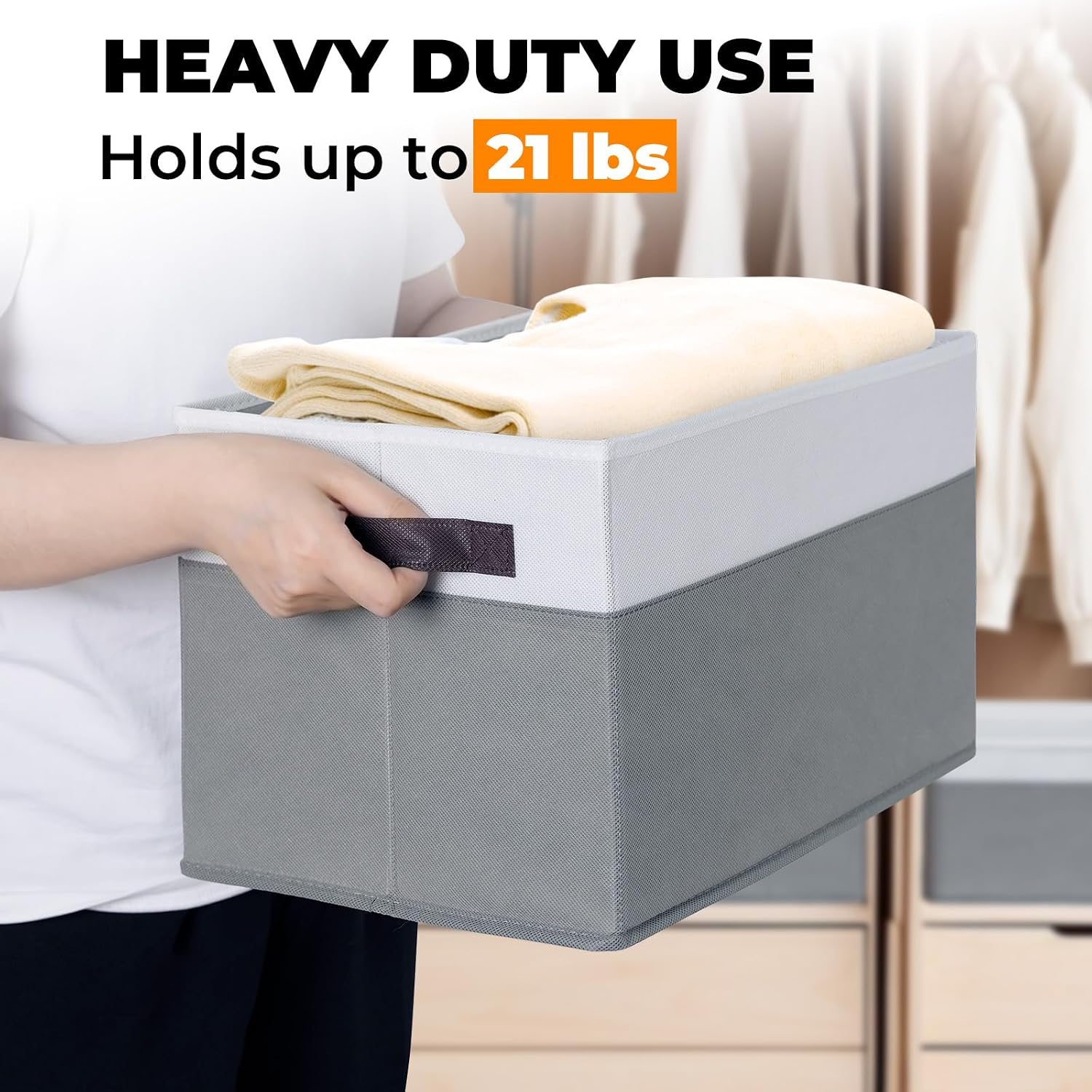 Large Closet Storage Baskets Bins with Lids 4 Pack, Storage Baskets for Organizing Shelves Nursery Bedroom