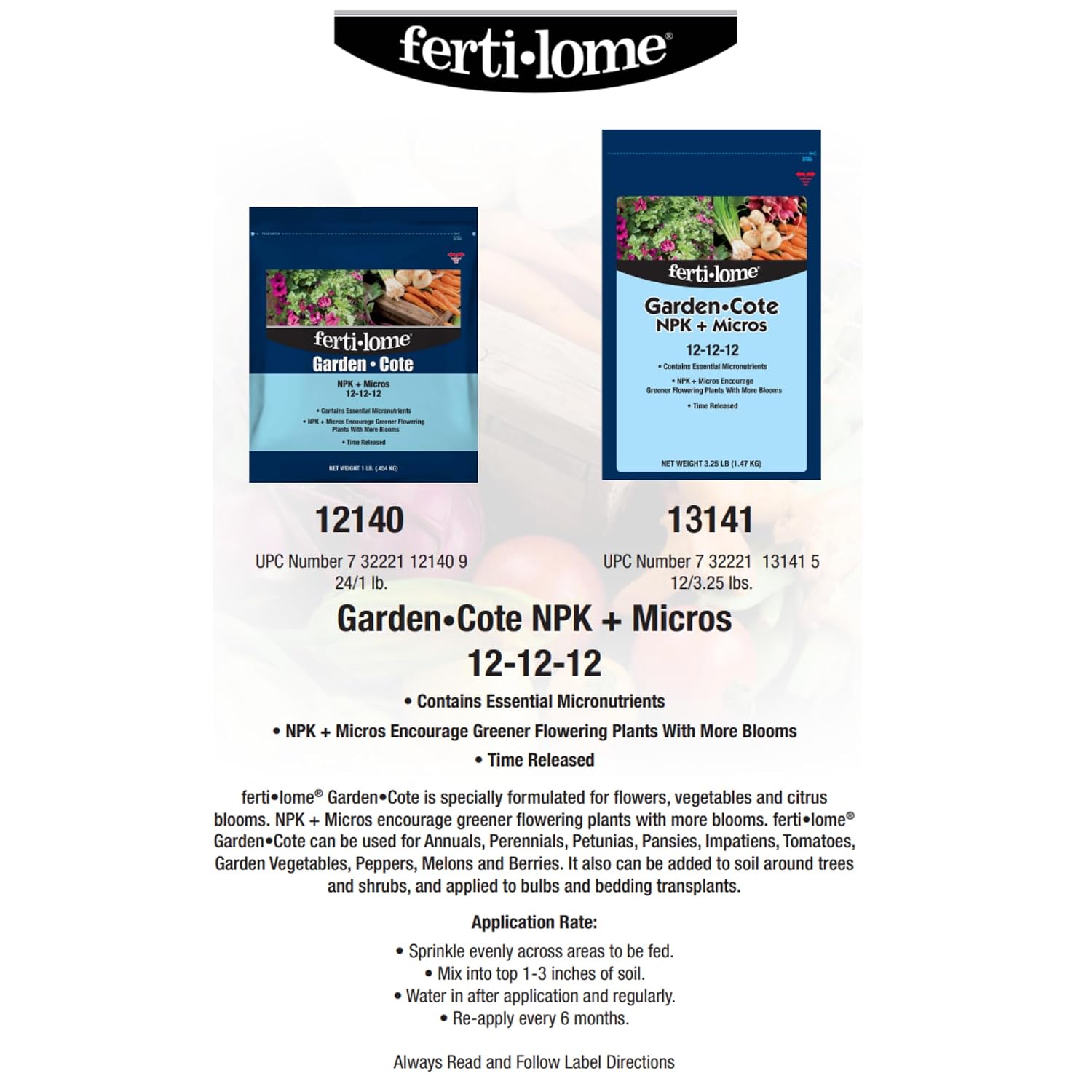 Fertilome (12141) Garden Cote Fertilizer 12-12-12 Slow Release, 4.5 lb
