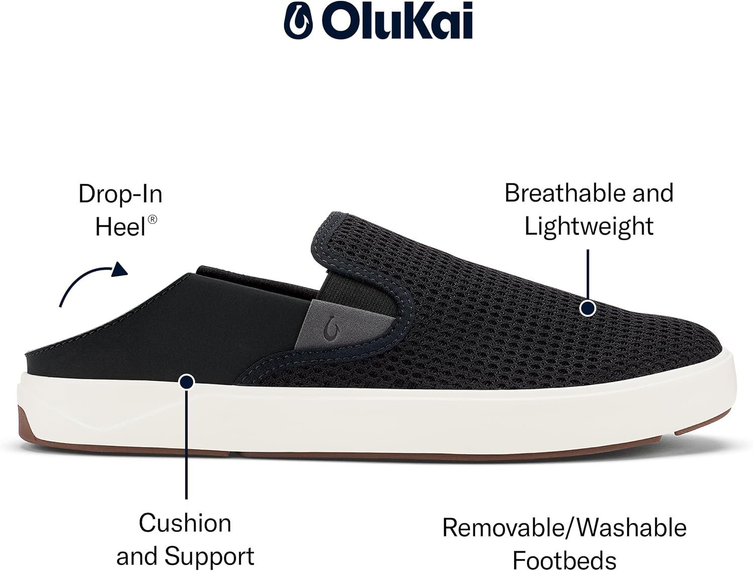 OluKai Lae'ahi Men's Slip On Shoes, Breathable Everyday Sneaker