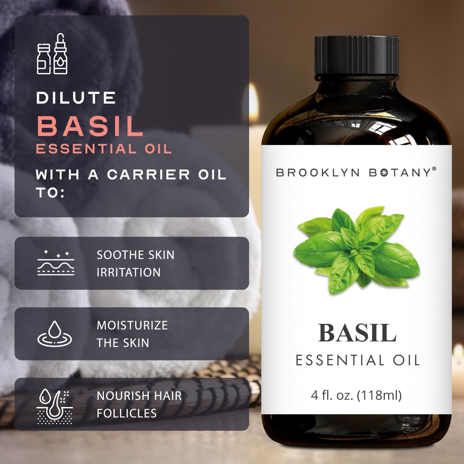 Brooklyn Botany Peppermint Essential Oil - Huge 4 Fl Oz - 100% Pure and Natural - Premium Grade with Dropper - for Aromatherapy and Diffuser