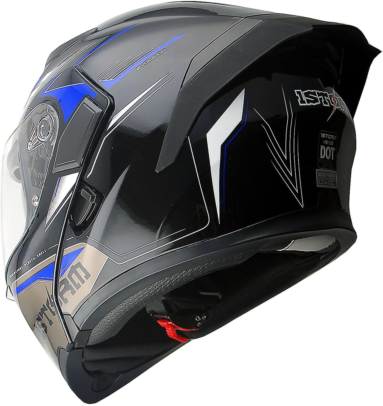 1Storm Motorcycle Modular Full Face Helmet Bike Flip up Dual Visor Sun Shield: HB89 Matt Black