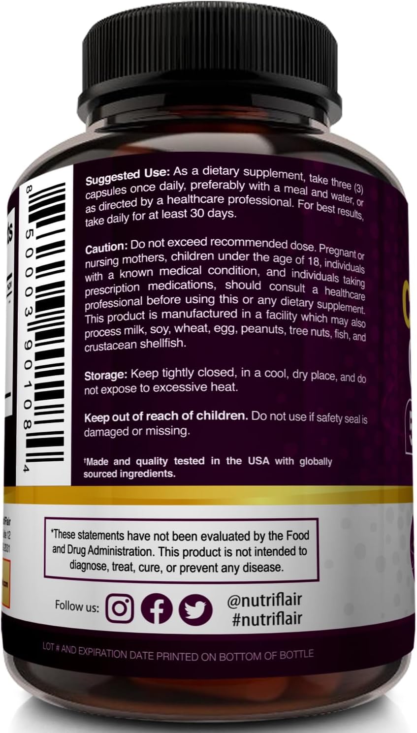 NutriFlair Multi Collagen Peptides 2250mg - Type I, II, III, V, X - Collagen Supplements Complex Powder Pills for Women and Men - Hydrolyzed Protein