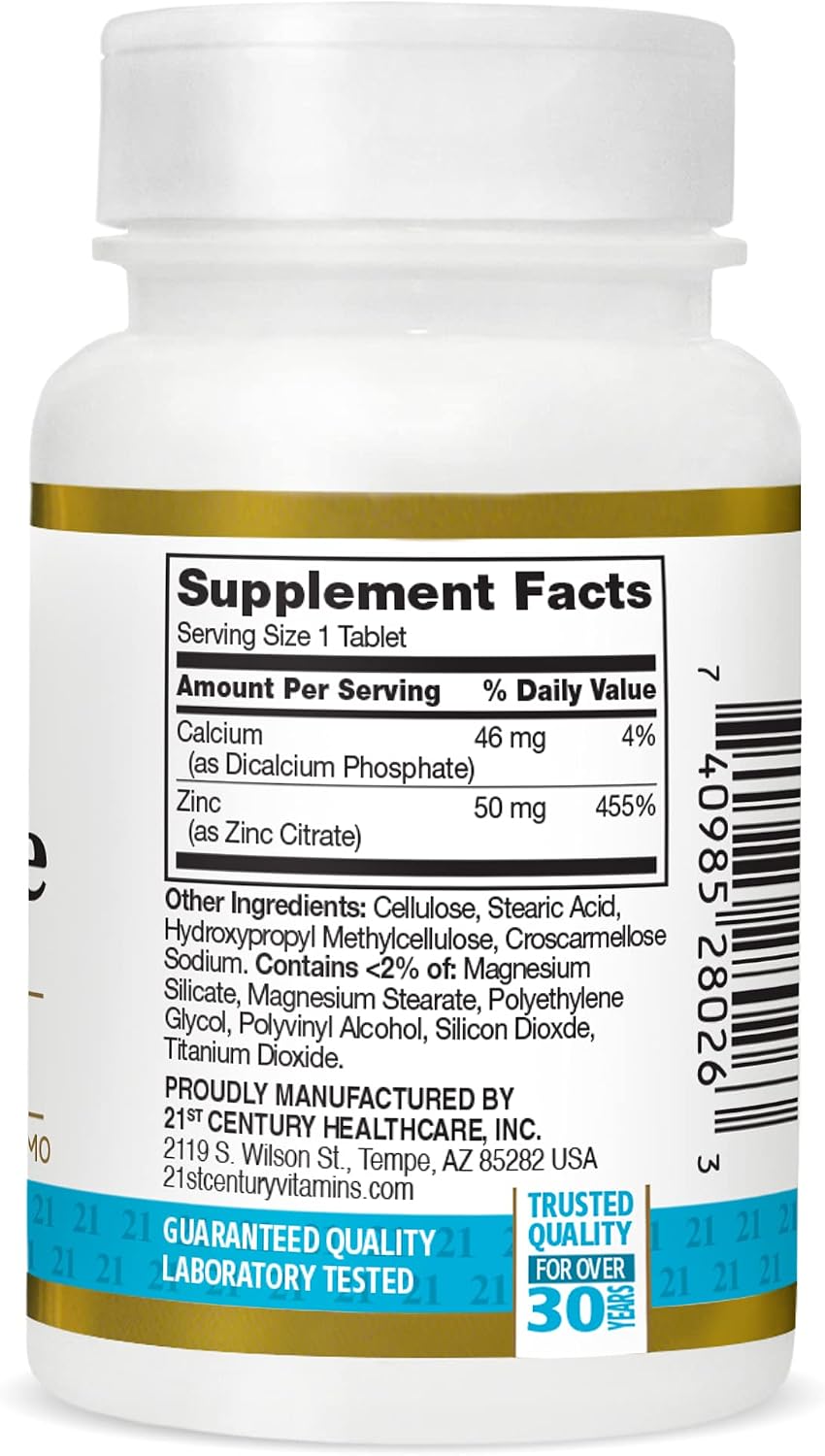 21st Century Calcium 1000mg Plus D3 Tablets, Bone Health, 90 Count | Calcium 1000 mg with Vitamin D3 20 mcg (800 IU), Bone Strength & Density Support, Daily Supplement for Men & Women