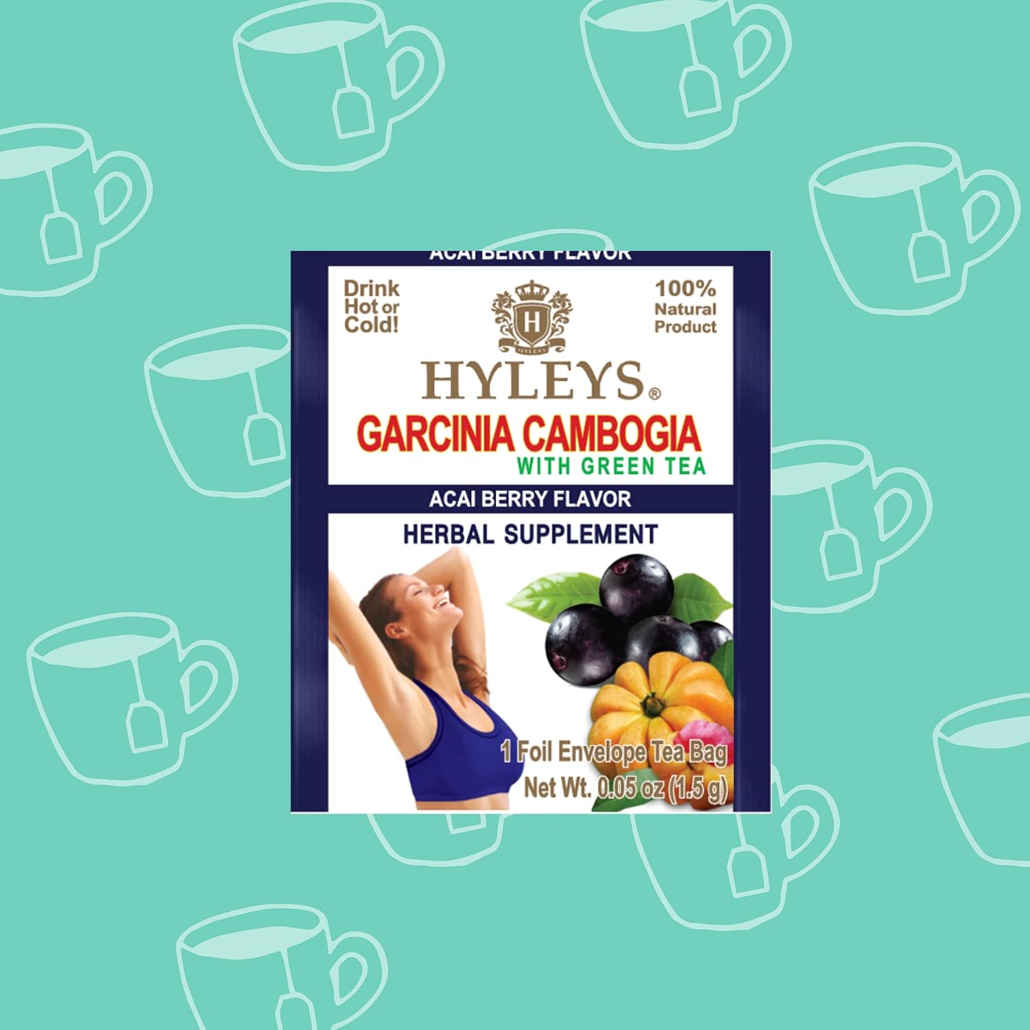 HYLEYS Tea Garcinia Cambogia Green Tea 5 Flavors Assortment - 25 Tea Bags
