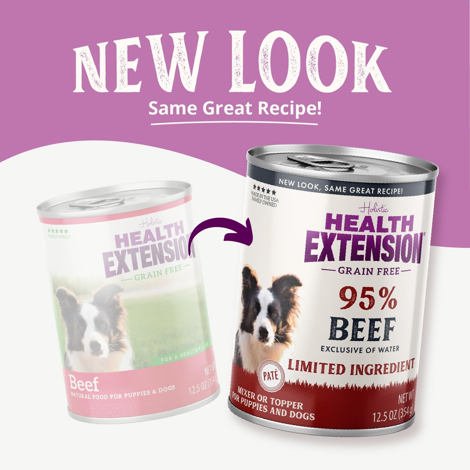 Health Extension 95% Beef Grain-Free Wet Dog Food, High Protein Recipe, Limited Ingredients, Picky Eaters, Ideal for Sensitive Stomachs 5.5 oz (Case of 24)