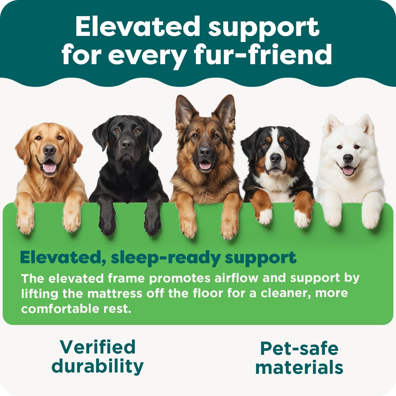 Furhaven Steady Paws Multi-Step Pet Stairs for High Beds & Sofas - Cream, 3-Step