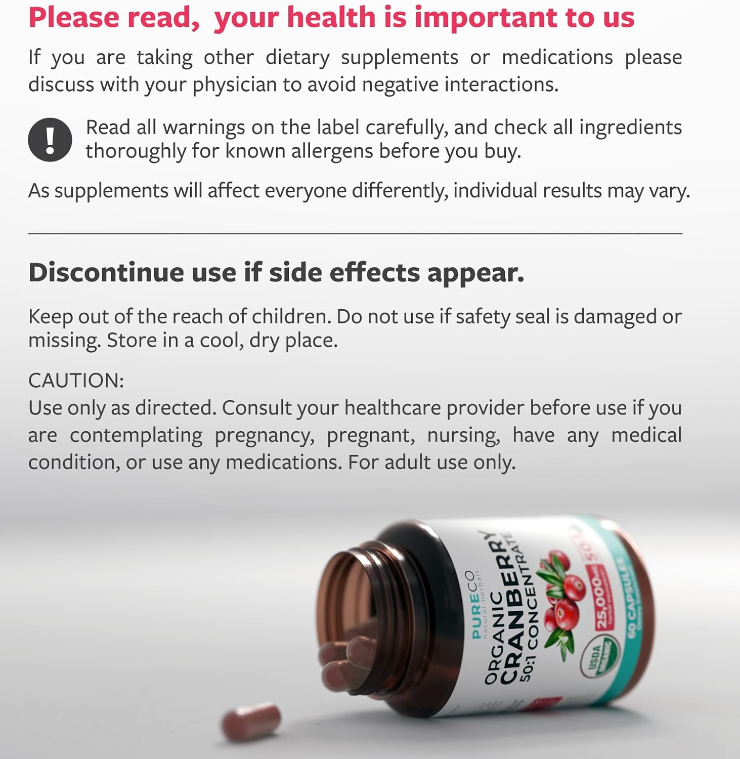 Organic Cranberry Pills - Vegan Supplement for Urinary Tract Health & Kidney Cleanse - Cranberry Pills for Women 500mg 50:1 Cranberry Concentrate Per Serving - Urinary Tract Support - 60 Capsules