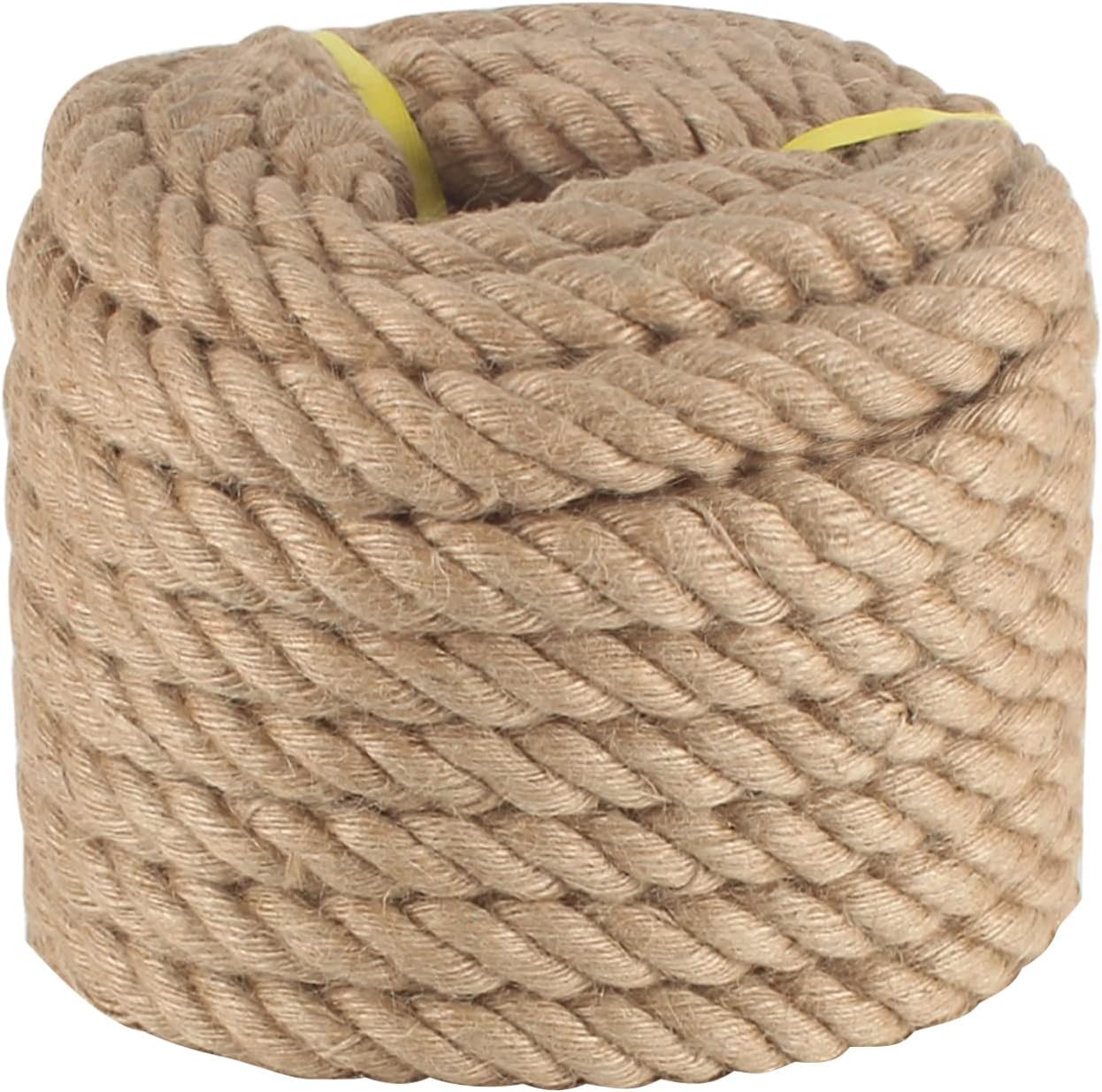 Jute Rope 1 in x 100 ft Thick Twisted Manila Ropes Natural Hemp Rope for Swing Bed, Railing, Crafts, Docks, Tug of War, Decorating, Nautical, Landscaping, Hammock