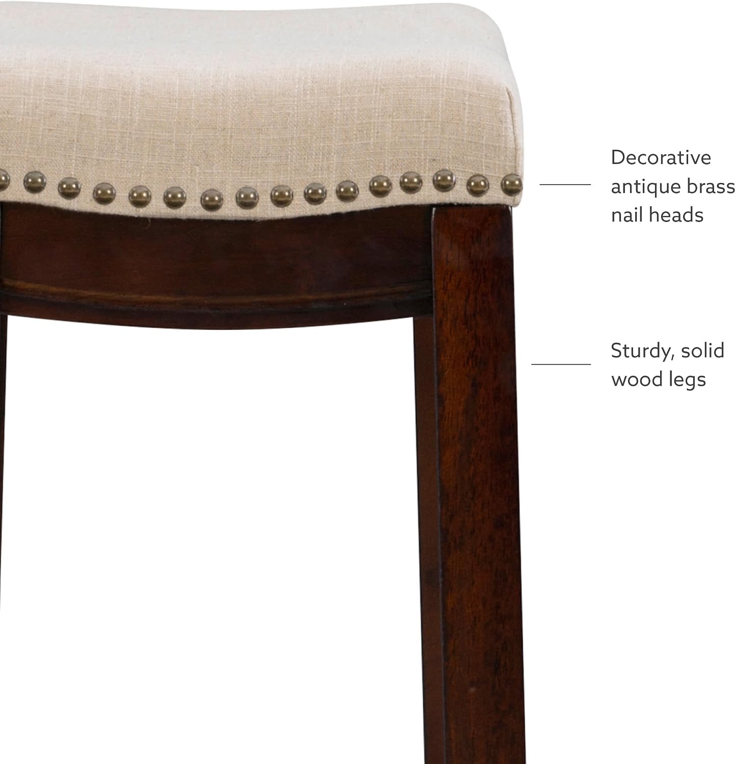 Linon Harper Stool Fabric Top