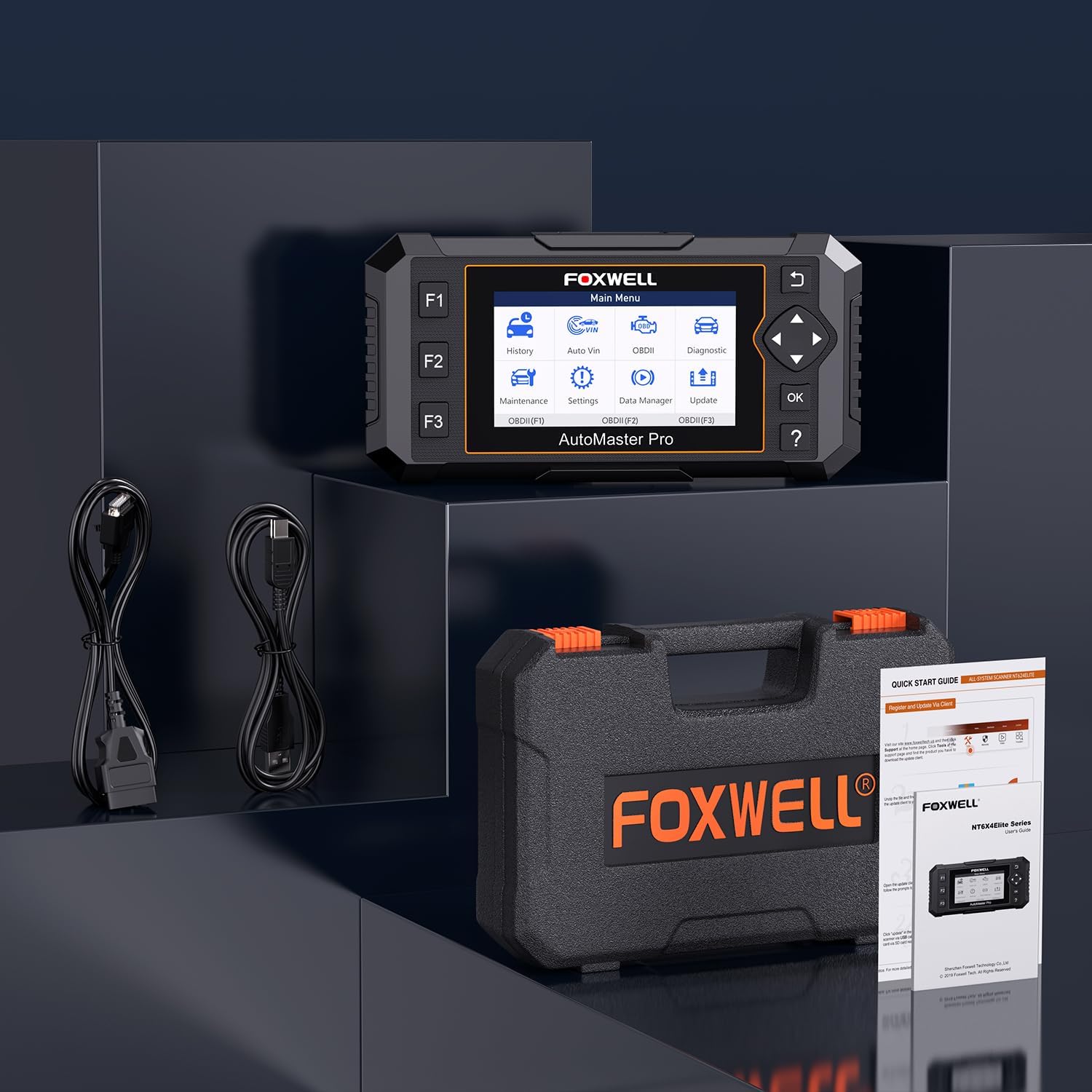 2026 FOXWELL NT614 Elite OBD2 Scanner, 4 Systems, 5 Resets Code Reader