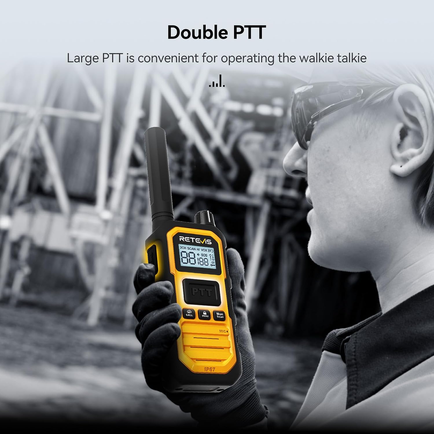 Retevis RB48 Plus Waterproof Walkie Talkies Long Range,GMRS Radios (6 Pack) | with 6-Way Charger,Heavy Duty,Rechargeable Two Way Radios,Connected Repeater,Dustproof,Shock Resistant,NOAA,Emergency Radios