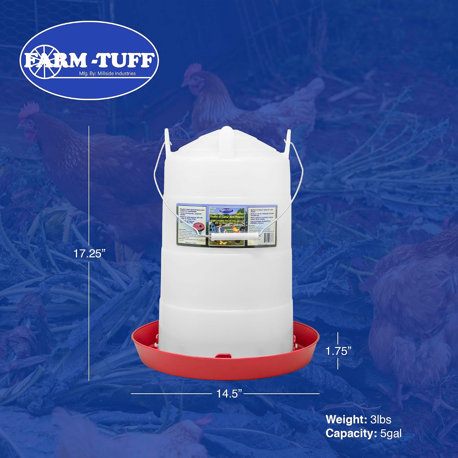 FARM-TUFF Plastic Easy Fill Poultry Waterer