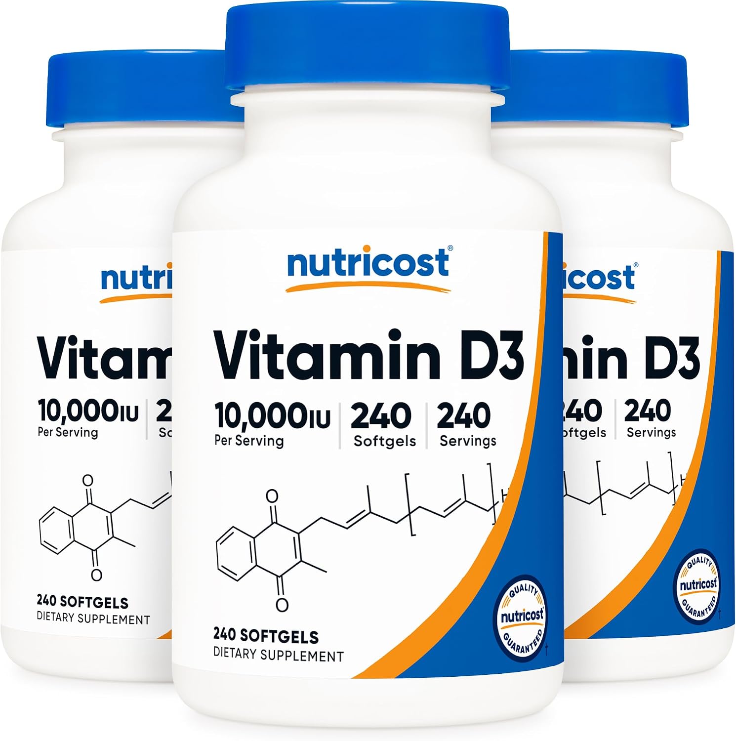 Nutricost Vitamin D3 (10,000 IU) 240 Softgels, GMO-Free, Potent | Gluten Free Vitamin D