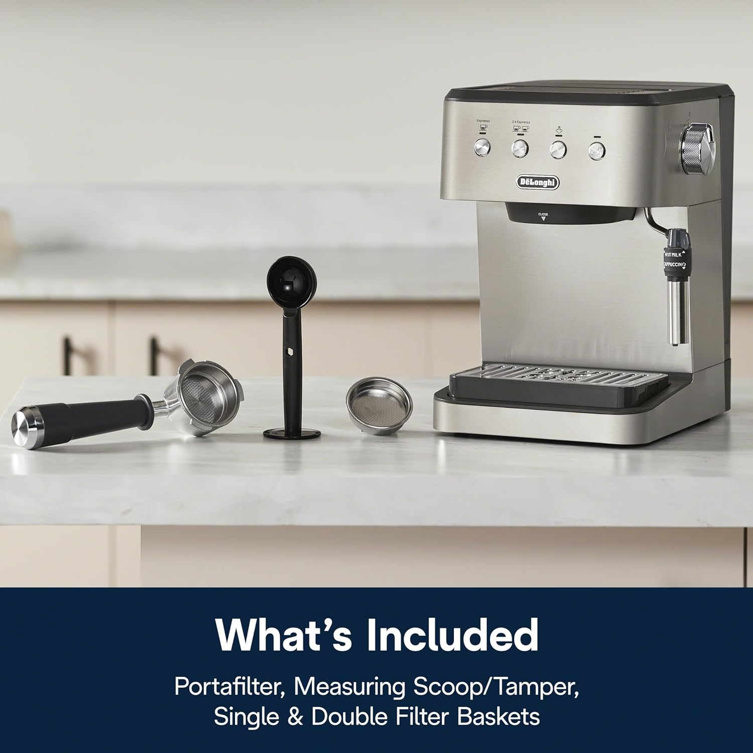 De'Longhi Stilosa Compact Manual Espresso Machine, Manual Milk Frother