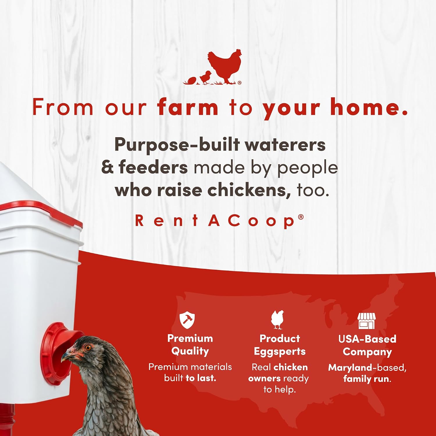 RentACoop 25lb Chicken Feeder with 4 Large Ports - Center Placement