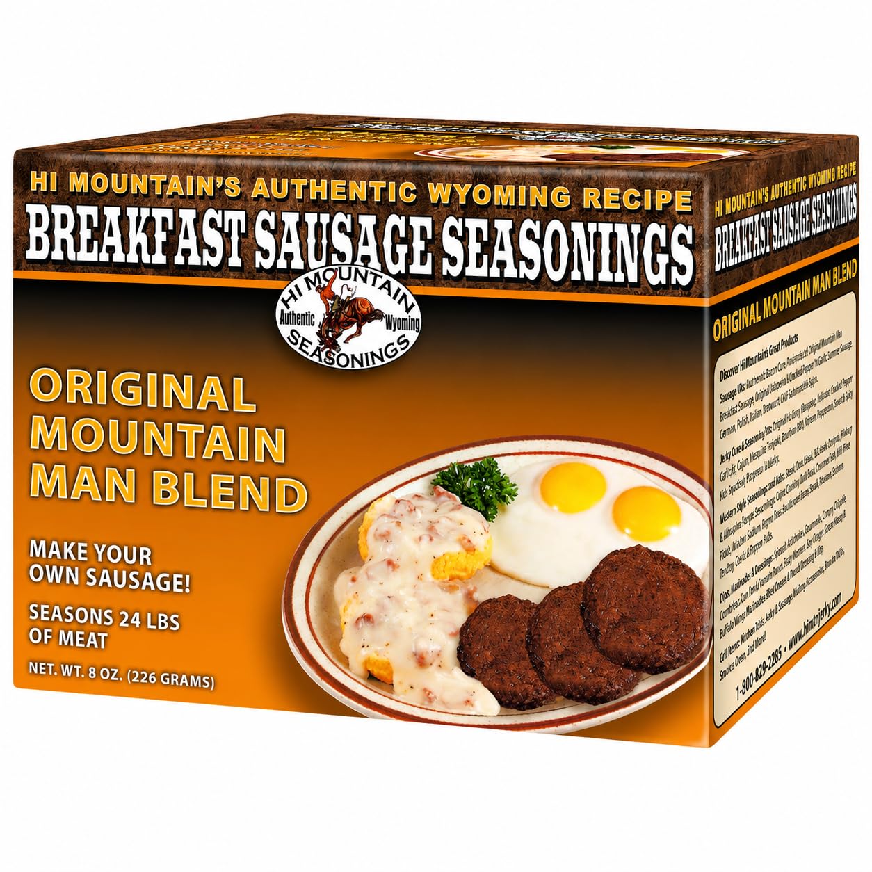 Hi Mountain Breakfast Sausage Seasoning | ORIGINAL MOUNTAIN MAN | 24 lbs | Hearty Old West mix for homemade pork, venison, deer, elk & wild game sausage patties or breakfast sausage links