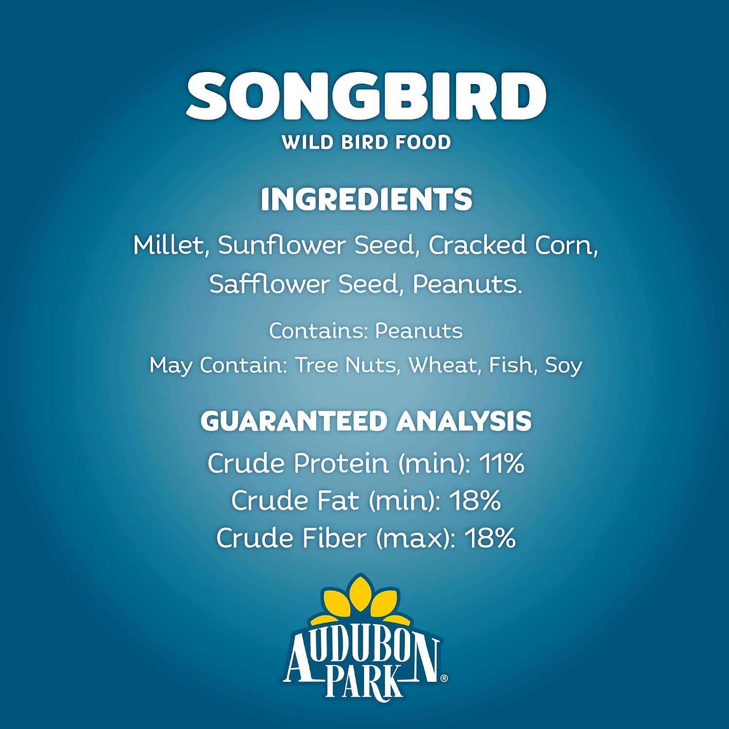 Audubon Park Songbird Blend Wild Bird Food, Bird Food for Outside Feeders, 14-Pound Bag | Year-round outdoor bird food for outside feeders