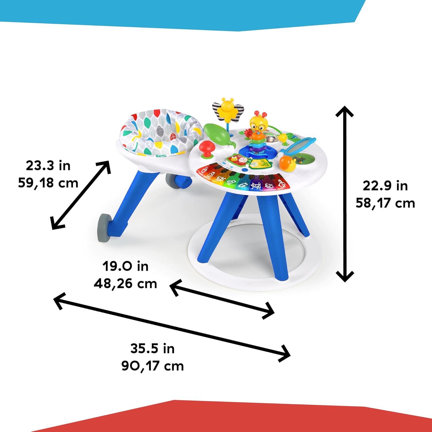 Baby Einstein 4-in-1 Activity Center & Walker with Piano, Age 6M+