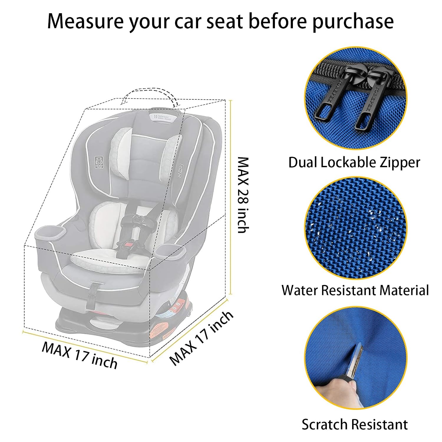 YOREPEK Padded Car Seat Travel Bag Backpack, Toddler Travel Essentials