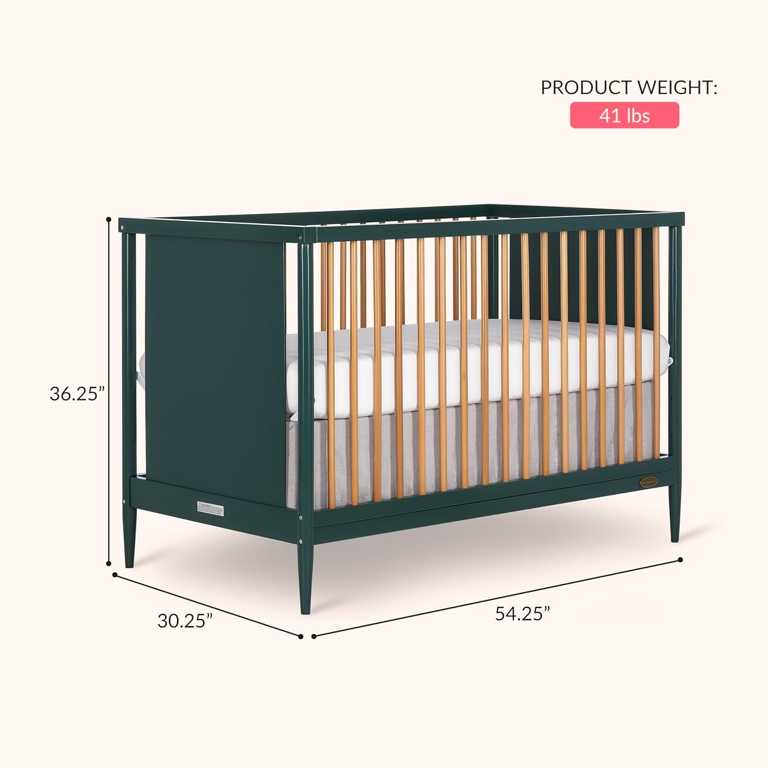 Dream On Me Clover Changing Table with Rounded Spindles in White