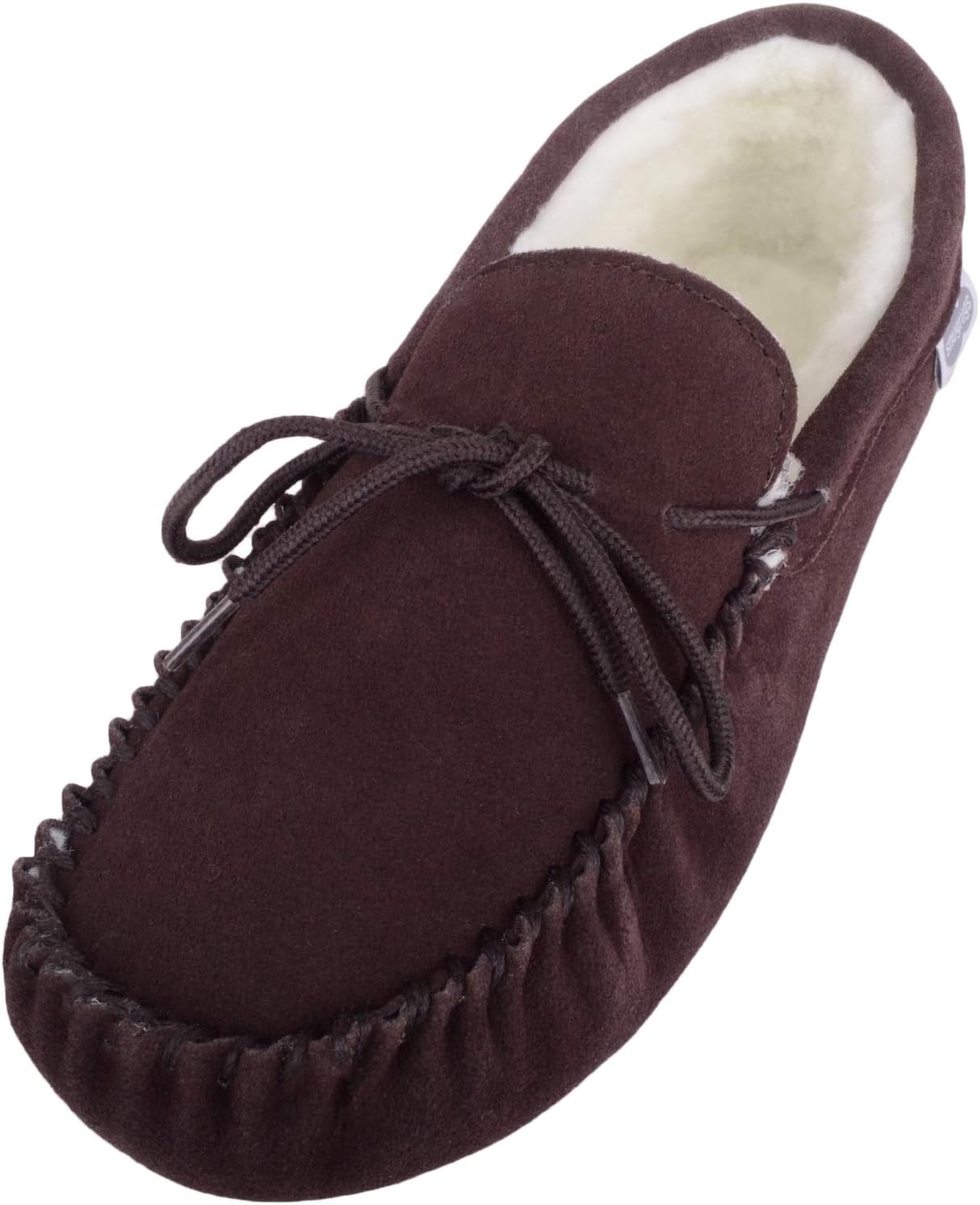 SNUGRUGS Men's Alfie Wool Lined Suede Sole Moccasin Slipper