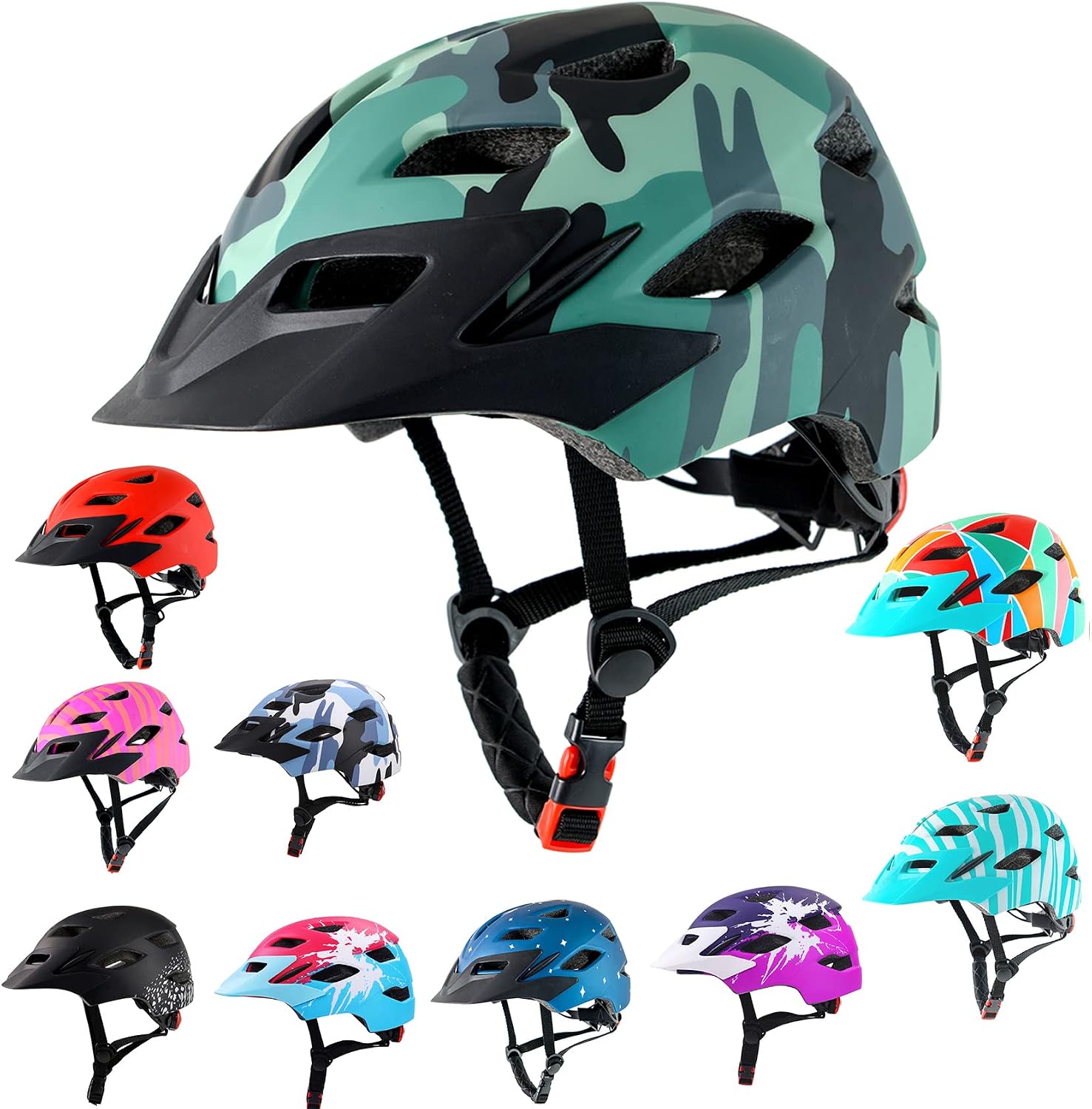 Kids Bike Helmet with LED Light for Youth Teen Toddler Boys Girls