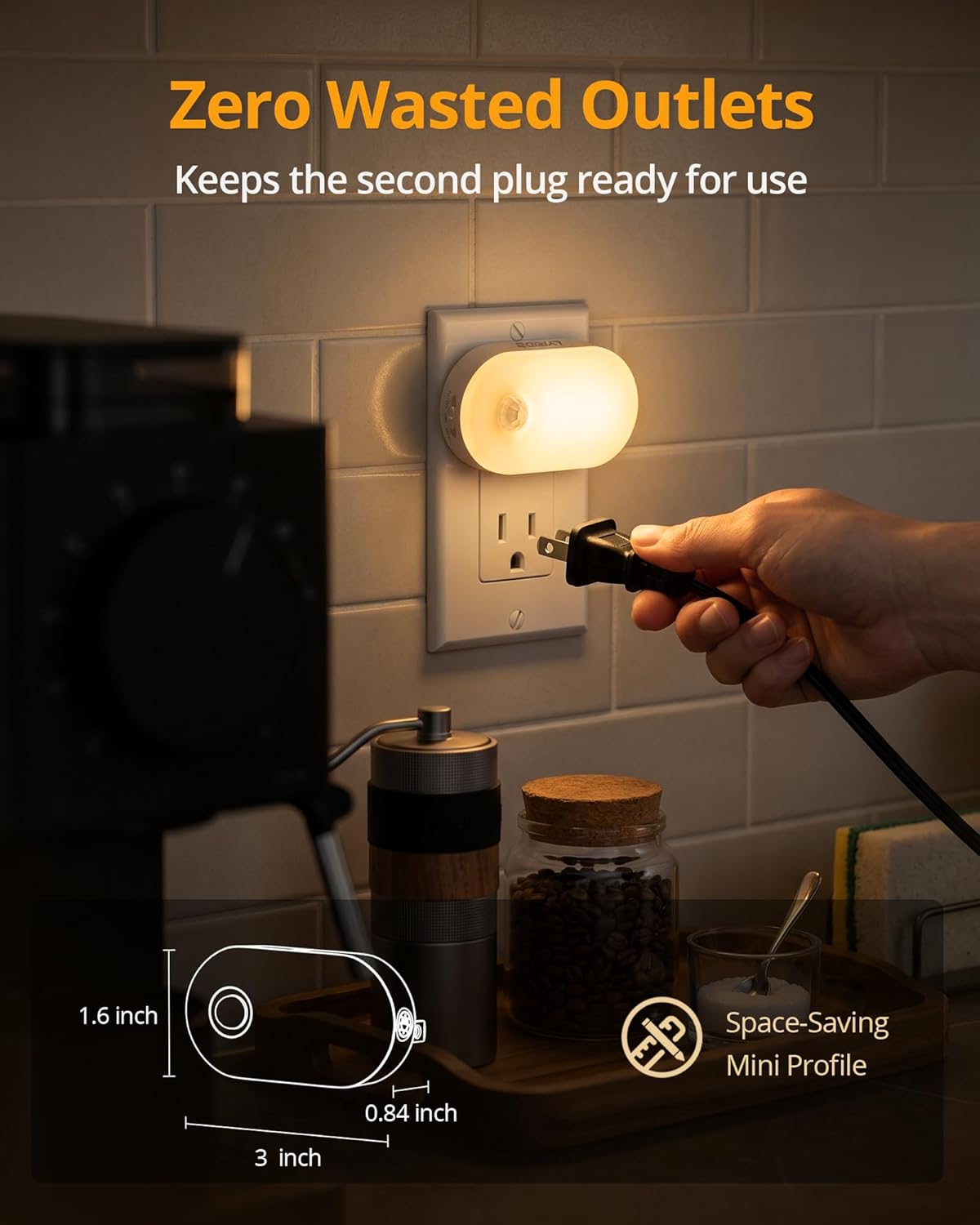 Lyridz 120 Lumens Ultra Bright Plug-in Motion Sensor Night Light, 6-Pack