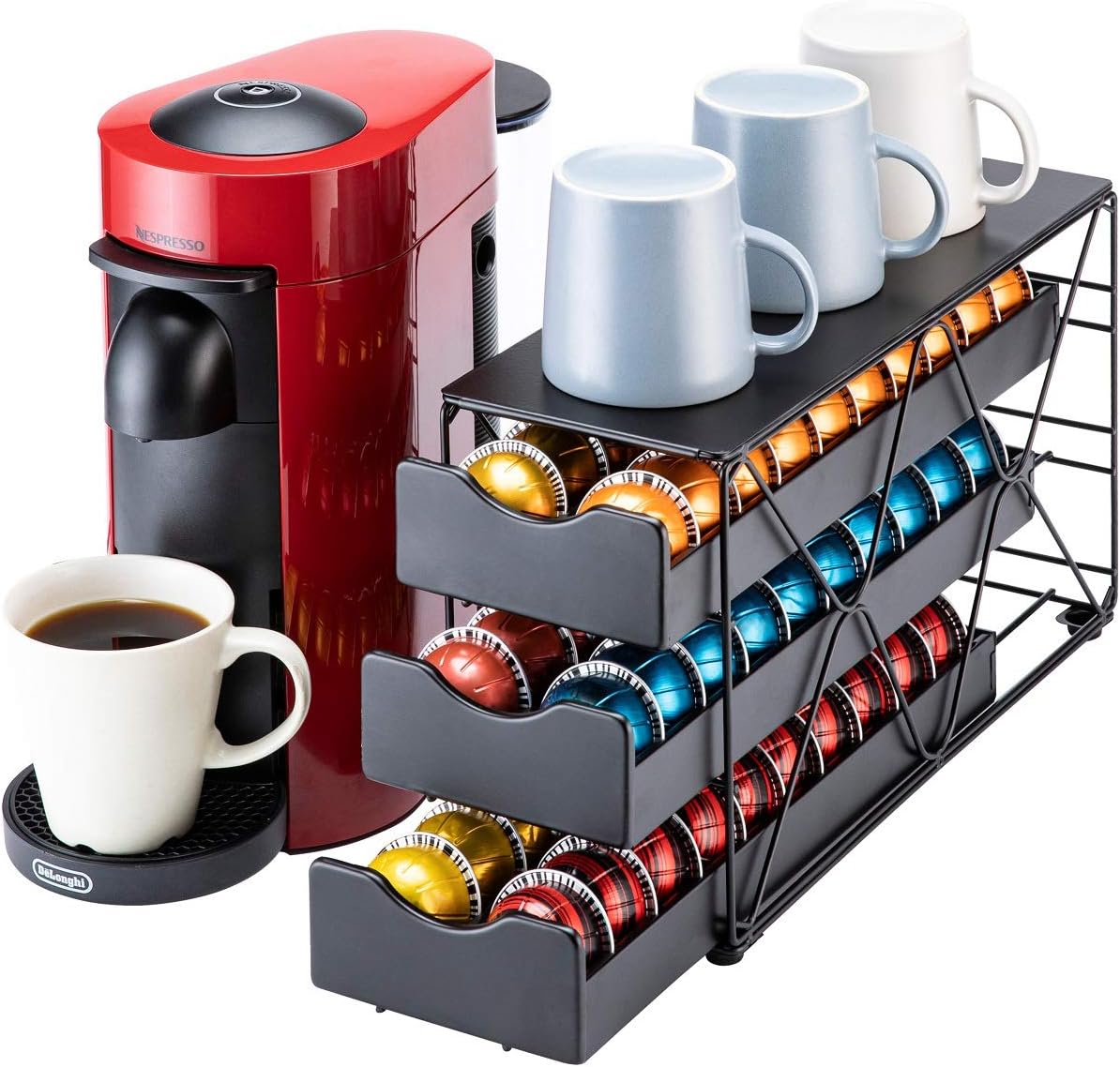 FlagShip Nespresso Vertuo Pod Holder 60 Large Pods Capacity 3 Tier