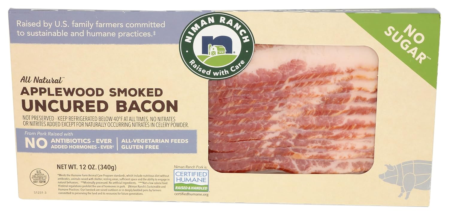 Niman Ranch, Applewood Smoked Uncured Bacon, 12 oz