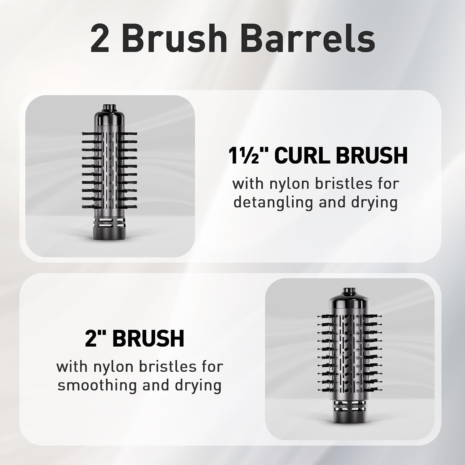 Beautimeter Hair Dryer Brush 3-in-1 Hair Styler, Rotating Blow Dryer Brush with 2-Inch and 1.5-Inch Brushes