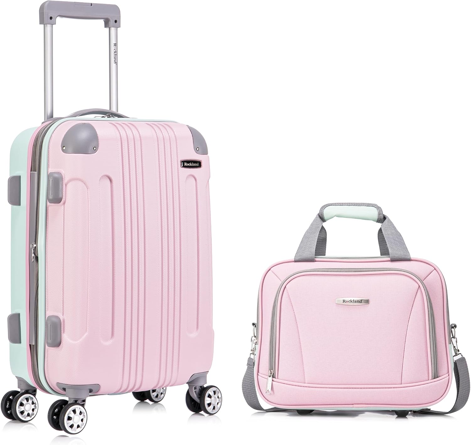Rockland London Hardside Spinner Wheel Luggage, White, 3-Piece Set (20/24/28)