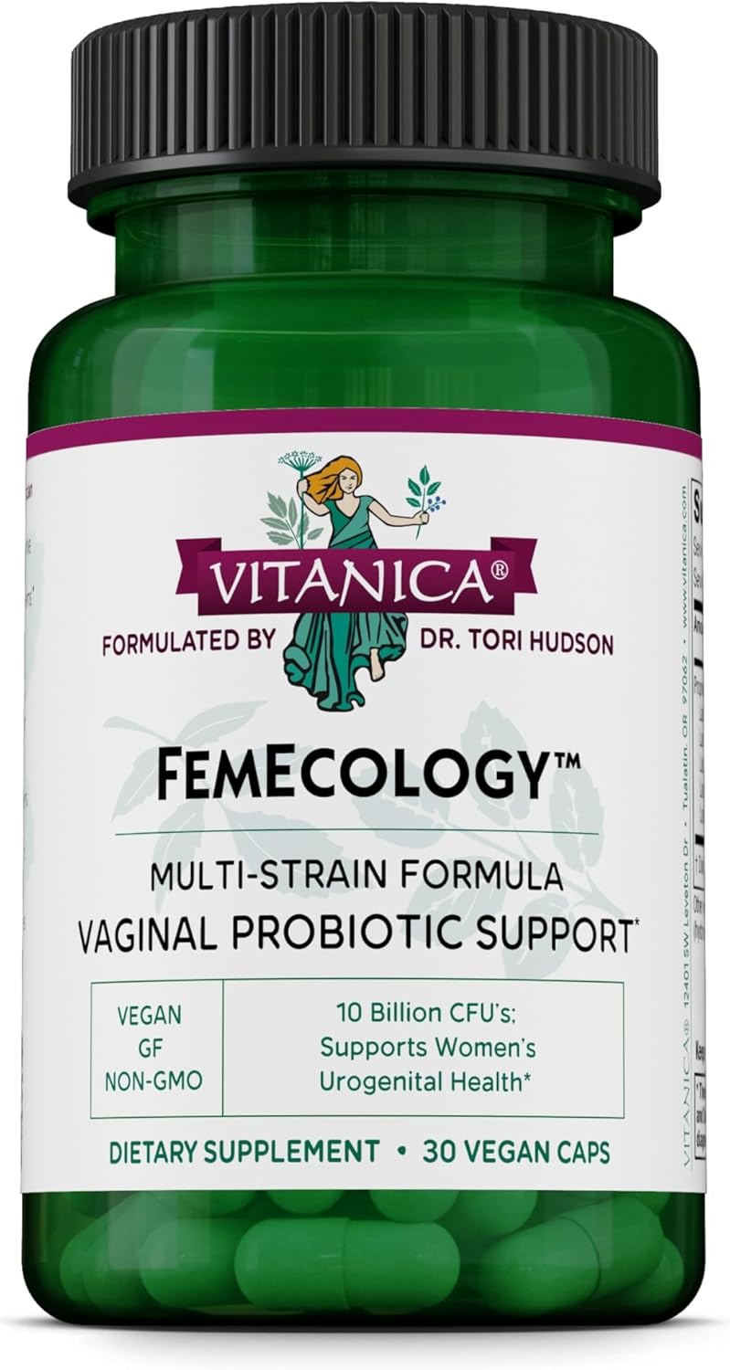 Vitanica FemEcology - Vaginal Microflora Health Support with Probiotics Including L. Reuteri, L. Salivarius