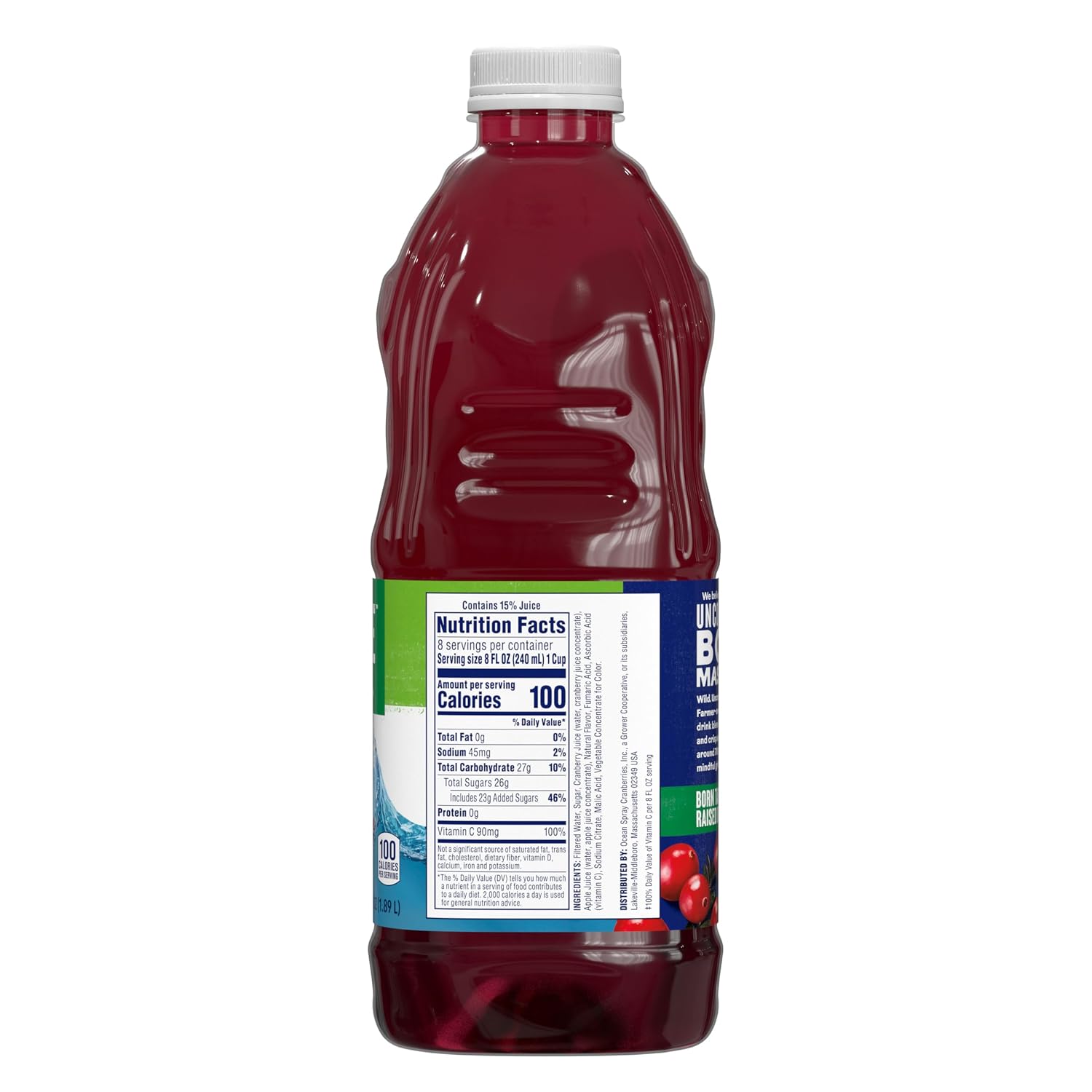Ocean Spray® Cran-Apple™ Juice Drink, 64 Ounce Bottle, 8 Count | Ocean Spray® Cran-Apple™ Juice Drink, Made with Real Fruit Juice, 64 Fluid Ounce Bottle