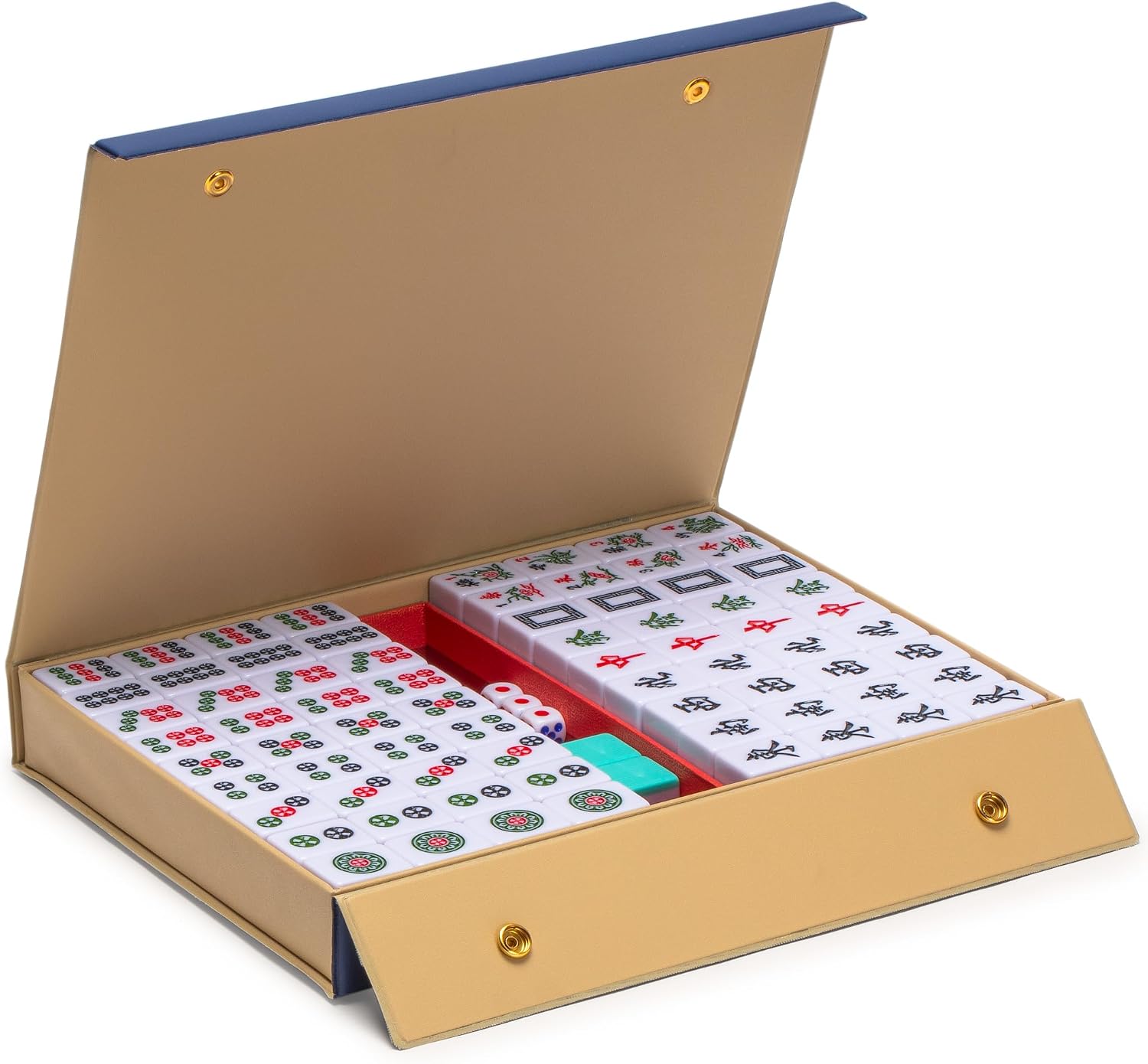 Yellow Mountain Imports Chinese Mahjong Set – Rouge Heritage – 146 Medium Tiles, Professional Set for Chinese-Style Play [中式麻將 專業套裝]